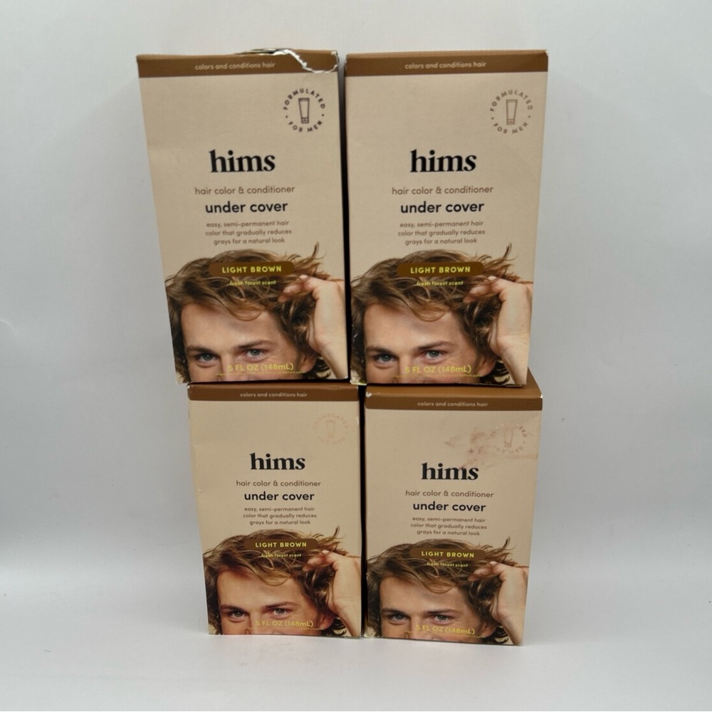 4X‎ Hims Hair Color & Conditioner Under Cover Light Brown 5 fl oz New